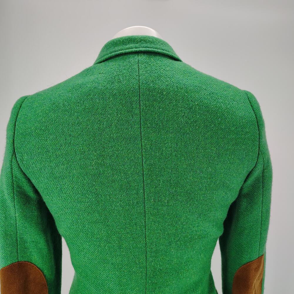 Rugby Ralph Lauren Green Wool Suede Arm Patches Equestrian Blazer Jacket Size 2 - Picture 13 of 16